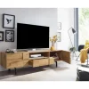 Rootz lowboard træ eg indretning 160x46x43 cm tv kommode med to døre - Design tv skab høj - tv stand tv skab moderne - tv kommode stue