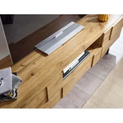Rootz lowboard træ eg indretning 160x46x43 cm tv kommode med to døre - Design tv skab høj - tv stand tv skab moderne - tv kommode stue