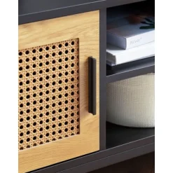 Rootz Lowboard tv-skab - 110 cm tv-stativ - Mediekonsol - Wienerfletdesign - Rummelig opbevaring - Kabelstyring - Holdbar konstruktion - 110 cm x 40 c | Fyndiq