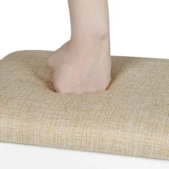 ROOTZ MAKE -UP AFTOOL - Vanity Seat - Foot Affool - Comfortable 150 kg kapacitet - Elegant brun hvid - 40 cm x 45 cm x 30 cm