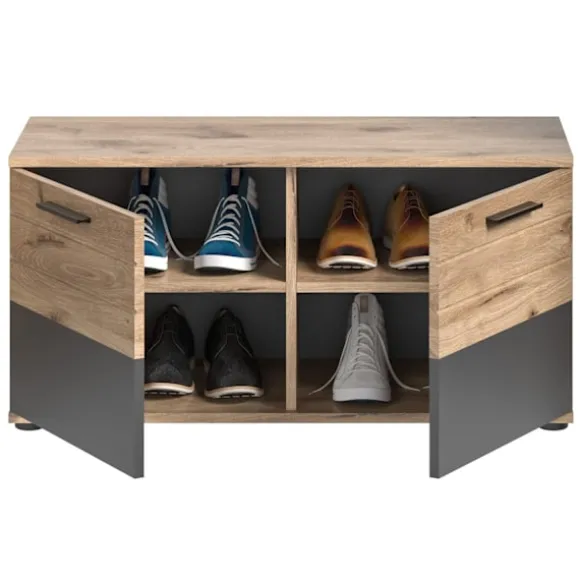 Rootz Mason Bench Garderobe - Sko Rack Bench - Entryway Organizer - 90 cm x 51 cm x 37 cm