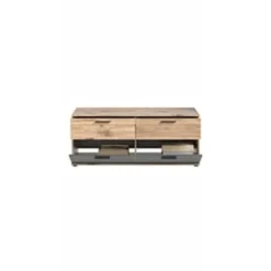 Rootz Mason Lowboard - Gray - TV Stand - Buffet - Basalt Gray Front - Nox Oak Body - Bæredygtig - 130 cm x 53 cm x 44 cm
