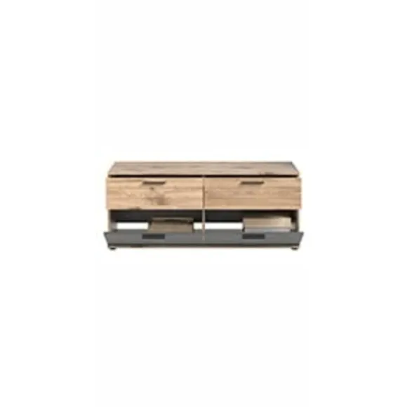 Rootz Mason Lowboard - Gray - TV Stand - Buffet - Basalt Gray Front - Nox Oak Body - Bæredygtig - 130 cm x 53 cm x 44 cm