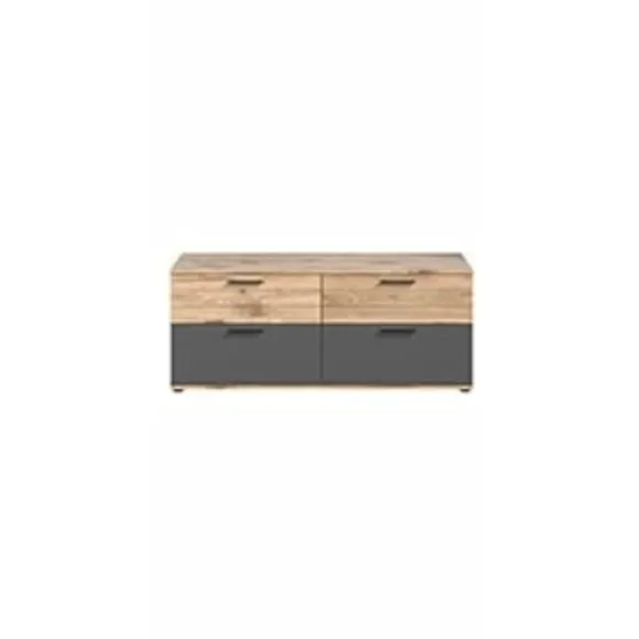 Rootz Mason Lowboard - Gray - TV Stand - Buffet - Basalt Gray Front - Nox Oak Body - Bæredygtig - 130 cm x 53 cm x 44 cm