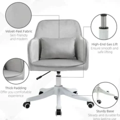 Rootz Massage Kontorstol - Kontorstol - Stol - Højdejusterbar - Grå - 55 cm x 65 cm x 89 cm
