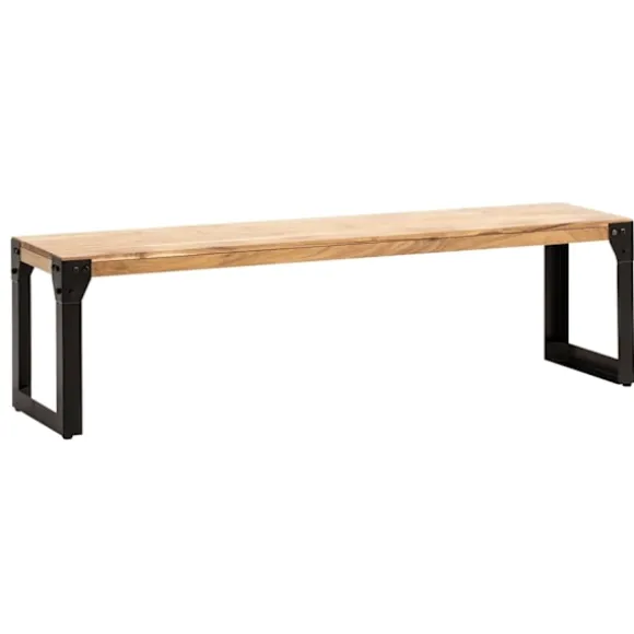 Rootz Massiv spisebænk - Industriel stil - Træbænk - Håndlavet - Op til 3 personer - 140 cm x 40 cm x 45 cm - Naturlig og unik finish