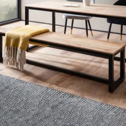 Rootz Massiv spisebænk - Loftstil siddepladser - Håndlavet træbank - Naturligt trækorn - 120 cm x 40 cm x 45 cm