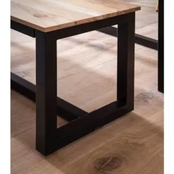 Rootz Massiv spisebænk - Loftstil siddepladser - Håndlavet træbank - Naturligt trækorn - 120 cm x 40 cm x 45 cm