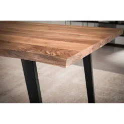 Rootz Massivt akacietræ Spisebord - Køkkenbord - Moderne Design - Naturligt trækorn, U-formede metalben, Håndlavet - 120 cm x 60 cm x 76 cm