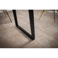 Rootz Massivt akacietræ Spisebord - Køkkenbord - Moderne Design - Naturligt trækorn, U-formede metalben, Håndlavet - 120 cm x 60 cm x 76 cm