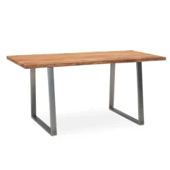 Rootz Massivt akacietræ Spisebord - Køkkenbord - Rektangulært bord - Håndlavet - Unik naturlig kant - Justerbar højde - 180 cm x 90 cm x 76 cm