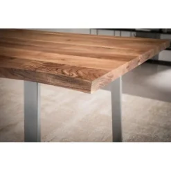 Rootz Massivt akacietræ Spisebord - Køkkenbord - Rektangulært bord - Håndlavet - Unik naturlig kant - Justerbar højde - 180 cm x 90 cm x 76 cm