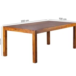 Rootz massivt træ spisebord - moderne bord - Sheesham bord - Håndlavet - Unik korn - 200cm x 100cm x 76cm