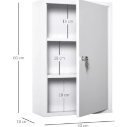 Rootz Medicijnkastje - Wit - Staal - 15,74 cm x 7,08 cm x 23,62 cm