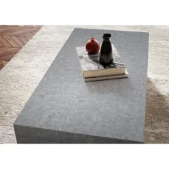 Rootz Minimalistisk Sofabord - Rektangulært Design - Betonlook - 100 cm x 50 cm x 30 cm - Folieret MDF - Ridsefast melaminbelægning