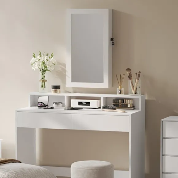 Rootz Mirror and Jewelry Cabinet - Wall Cabinet - Mirror Cabinet - Rumle opbevaring - 37 cm x 67 cm x 10,5 cm