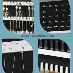 Rootz Mirror and Jewelry Cabinet - Wall Cabinet - Mirror Cabinet - Rumle opbevaring - 37 cm x 67 cm x 10,5 cm