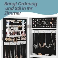 Rootz Mirror and Jewelry Cabinet - Wall Cabinet - Mirror Cabinet - Rumle opbevaring - 37 cm x 67 cm x 10,5 cm