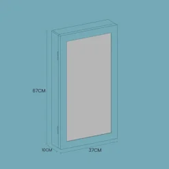 Rootz Mirror and Jewelry Cabinet - Wall Cabinet - Mirror Cabinet - Rumle opbevaring - 37 cm x 67 cm x 10,5 cm
