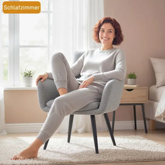Rootz Modern Accent Chair - Polstret lænestol - Læsestol - Åndbar komfort - Grå - 65 x 72 x 86 cm