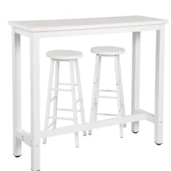 Rootz Modern Barbord og Taburet Sæt - Pub Bord Sæt - Spisebordssæt i bordhøjde - Robust metalstel - Ridsefast - Nem at rengøre - 120 cm x 40 cm (bord) | Fyndiq