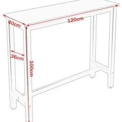 Rootz Modern Barbord og Taburet Sæt - Pub Bord Sæt - Bord i bordhøjde - Holdbart, Ridsefast, Nem Vedligeholdelse - Stålstel, MDF bord - 120 cm x 40 cm | Fyndiq