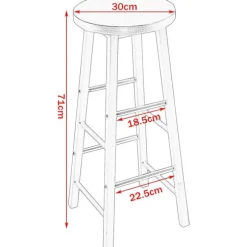 Rootz Modern Barbord og Taburet Sæt - Pub Bord Sæt - Bord i bordhøjde - Holdbart, Ridsefast, Nem Vedligeholdelse - Stålstel, MDF bord - 120 cm x 40 cm | Fyndiq