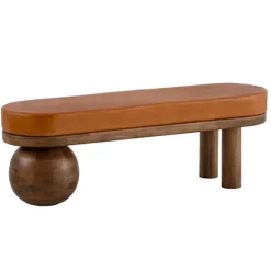 Rootz Modern bænk - Elegant siddeplads - Trælæderbænk - Komfortabel siddeplads til to - 140 cm x 47 cm x 40 cm