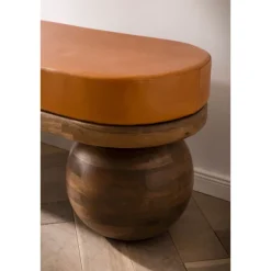 Rootz Modern bænk - Elegant siddeplads - Trælæderbænk - Komfortabel siddeplads til to - 140 cm x 47 cm x 40 cm