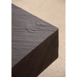 Rootz Modern Design Firkantet Sofabord - Antracit 3D Overflade - Håndlavet - Unik - Mango massivt træ - MDF - Højdejusterbare knopper - 64cm x 64cm x | Fyndiq