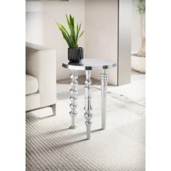 Rootz Modern Design Sidebord - Rundt bord - Håndlavet bord - Blank overflade - Aluminiumsmateriale - 44cm x 44cm x 63cm