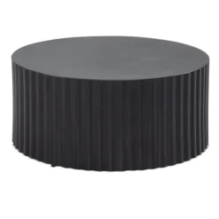 Rootz Modern Design Sofabord - Rundt bord - Elegant Lamellook - Håndlavet - Anti-Slip Nubs - Pulverlakeret jern - 67cm x 67cm x 31cm