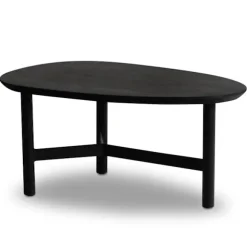 Rootz Modern Design Sofabord - Nyreformet bord - Stativstel - Håndlavet - Mangotræ - Sort - 86 cm x 50 cm x 37 cm - Tidløst udseende - Naturligt træko | Fyndiq