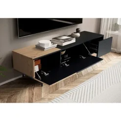 Rootz Modern Design TV Underskab - Lowboard - Eg Dekoration - Rektangulær opbevaring - Rummelig hylde - 150 cm x 40 cm x 40 cm