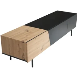 Rootz Modern Design TV Underskab - Lowboard - Eg Dekoration - Rektangulær opbevaring - Rummelig hylde - 150 cm x 40 cm x 40 cm