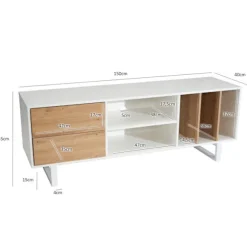 Rootz Modern Design TV Underskab - Lowboard - Underholdningscenter - Eg Dekoration - Rummelig opbevaring - 150 cm x 55 cm x 40 cm
