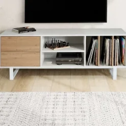 Rootz Modern Design TV Underskab - Lowboard - Underholdningscenter - Eg Dekoration - Rummelig opbevaring - 150 cm x 55 cm x 40 cm