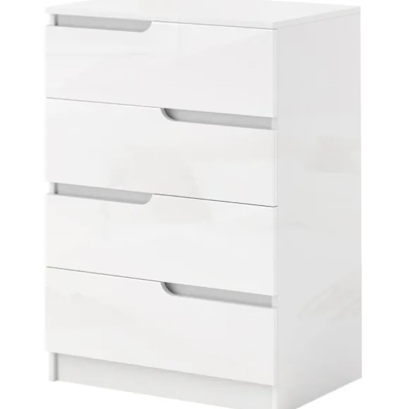 Rootz Modern kommode - Garderobe - Opbevaringsløsning - Vippebeskyttelse - 60 cm x 40 cm x 85 cm - Højglans hvid