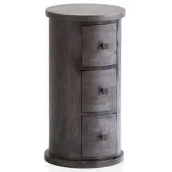 Rootz Modern kommode - Skænk - Opbevaringsskab - Mangotræ - Unik korn - Massivt træ - Sort - 34cm x 65cm x 34cm