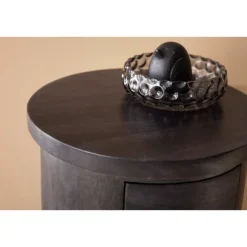 Rootz Modern kommode - Skænk - Opbevaringsskab - Mangotræ - Unik korn - Massivt træ - Sort - 34cm x 65cm x 34cm