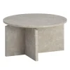 Rootz Modern Round Sofabord - Accent Bord - Grå look Tabel - Anti -slip -puder - 60 cm x 60 cm x 33 cm
