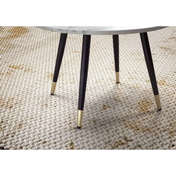 Rootz Modern Round Sofabord - Accent Bord - Stue Bord - White Look - Elegant design - 60 cm x 60 cm x 41 cm