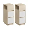Rootz Modern Sengeborde - Natborde - Opbevaringsskabe - Træspånplade - MDF - 30 cm x 25 cm x 65 cm - 19,2 kg - 45,4 kg Bordplade Kapacitet