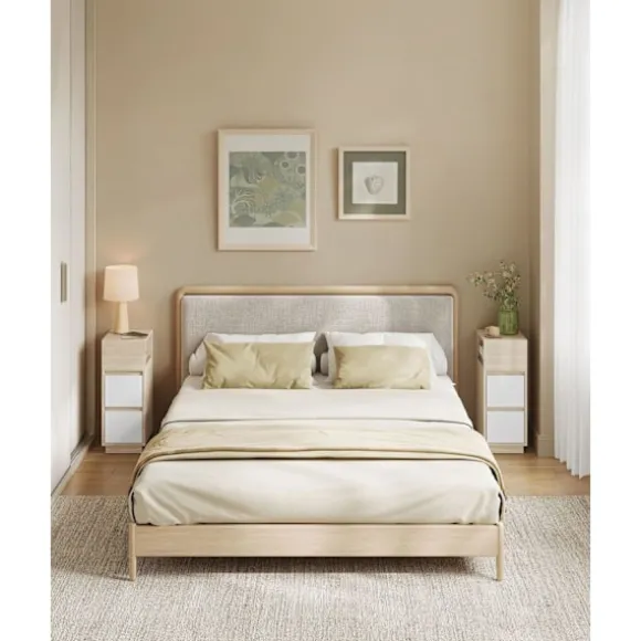 Rootz Modern Sengeborde - Natborde - Opbevaringsskabe - Træspånplade - MDF - 30 cm x 25 cm x 65 cm - 19,2 kg - 45,4 kg Bordplade Kapacitet