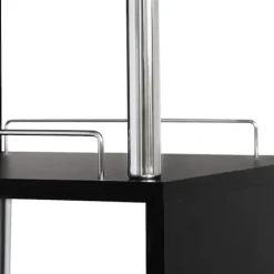 Rootz Modern S-formet barbord - Opbevaringsbarbord - Vinstativbord - Pladsbesparende - Holdbar - Nem vedligeholdelse - 113cm x 105cm x 40cm