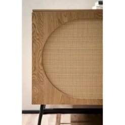 Rootz Modern skænk - Stilfuld opbevaringsenhed - Eg dekorationsskab - Justerbare hylder - 140 cm x 80 cm x 40 cm