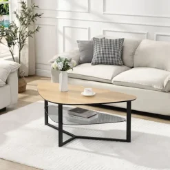 Rootz Modern sofabord - Retro nyreform - Stilfulde store sofaborde - Brunt udseende - Rigelig opbevaring - 110 cm x 65 cm x 45 cm