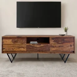 Rootz Modern TV Lowboard - Underholdningskonsol - Mediestativ - Industriel stil - 160 cm x 56 cm x 35 cm