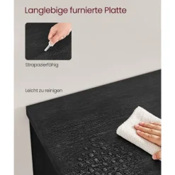 Rootz Modern TV Stand - Underholdningsenhed - Mediekonsol - Spånplade og hærdet glas - 40 cm x 160 cm x 60 cm - Sort - 37,2 kg - 90 kg Kapacitet