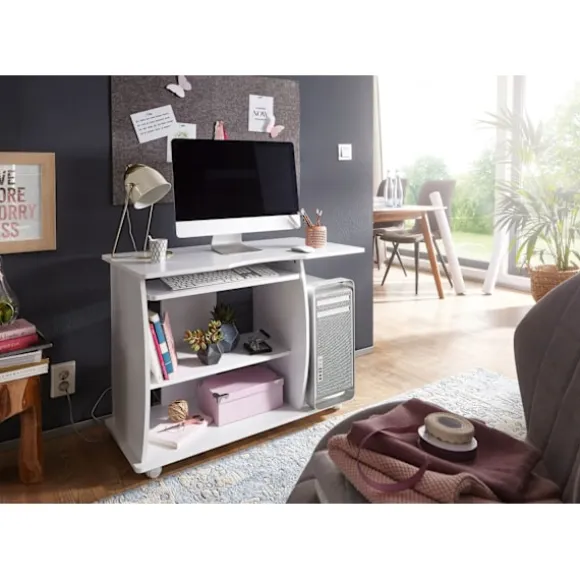 Rootz moderne computerbord med pc-hylde - Tidløst design - Opbevaringsmuligheder - Afrundede 3D-hjørner - 90 cm x 71 cm x 50 cm